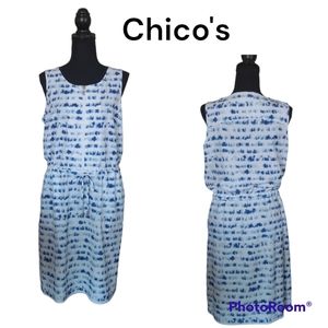 Zenergy by Chico's  Blue and White Tank Summer Dress Size 1